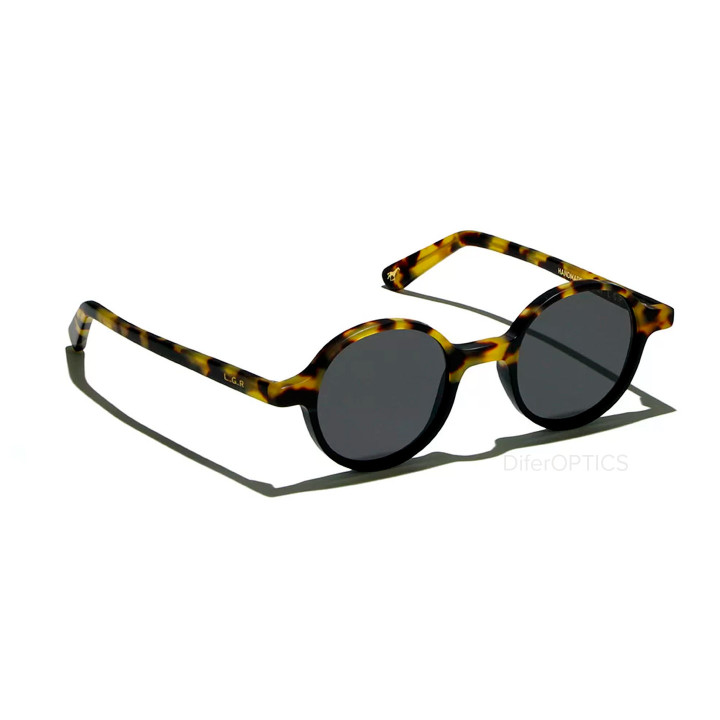 LGR Reunion Sun Black Matt / Havana Tartarugato Matt 23B // Flat Grey (3q view)
