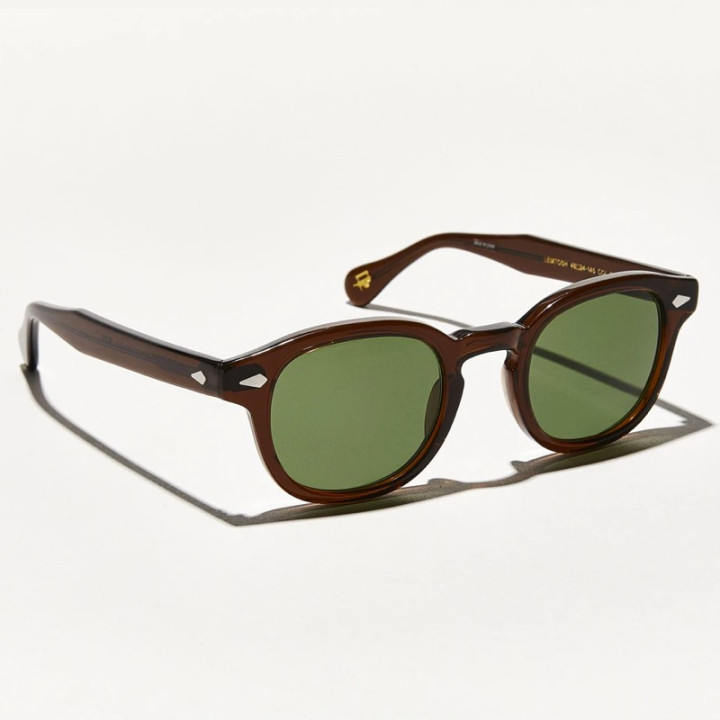 The LEMTOSH SUN in Brown with Calibar Green Glass Lenses 3q