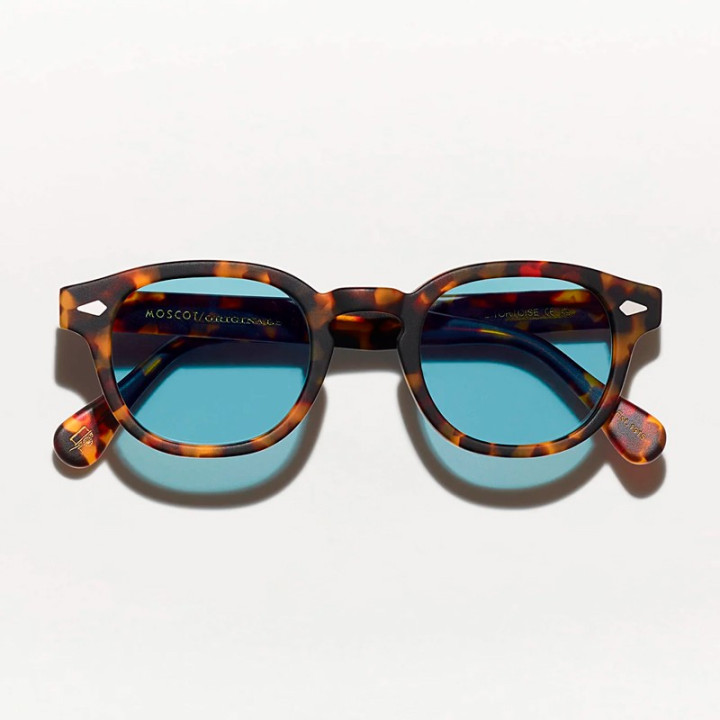 LEMTOSH SUN in Matte Tortoise with Blue Glass Lenses