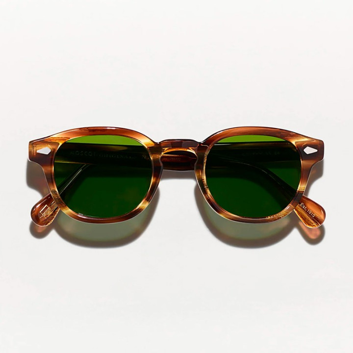 LEMTOSH SUN in Bamboo with Calibar Green Glass Lenses
