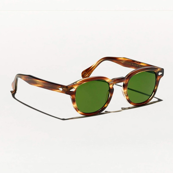 LEMTOSH SUN in Bamboo with Calibar Green Glass Lenses 3q