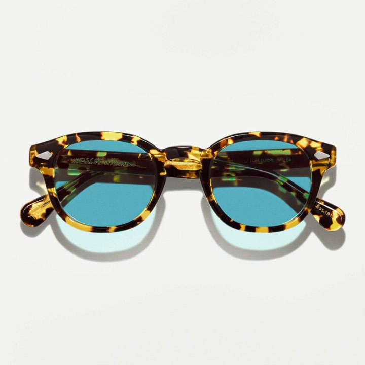 LEMTOSH SUN in Tokyo Tortoise with Blue Glass Lenses