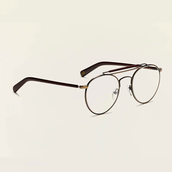 Moscot Lazer Antique Gold/Matte Dark Brown 3q