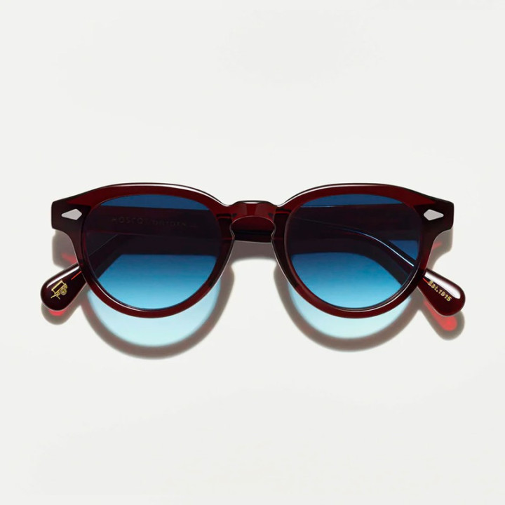Las MAYDELA SUN en Burgundy con lentes Denim Blue