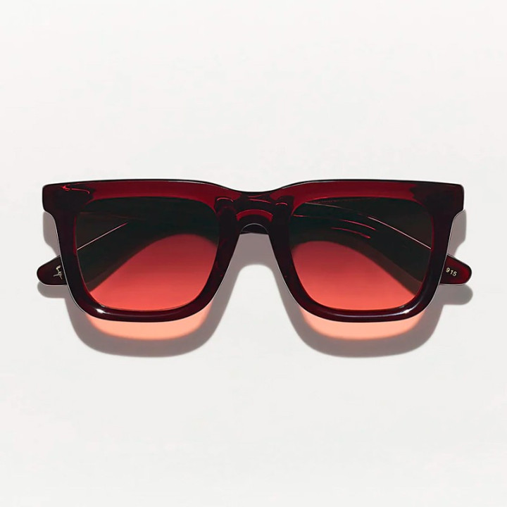 Las Moscot Rizik Sun Burgundy con lentes Cabernet