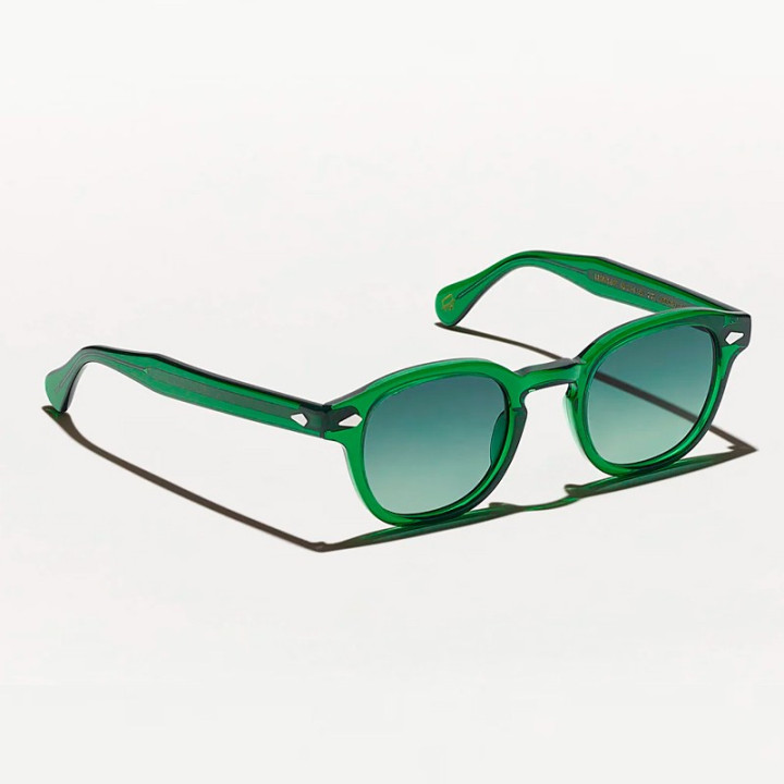 The Lemtosh Monochrome in emerald with forest wood tinted lenses 3q view