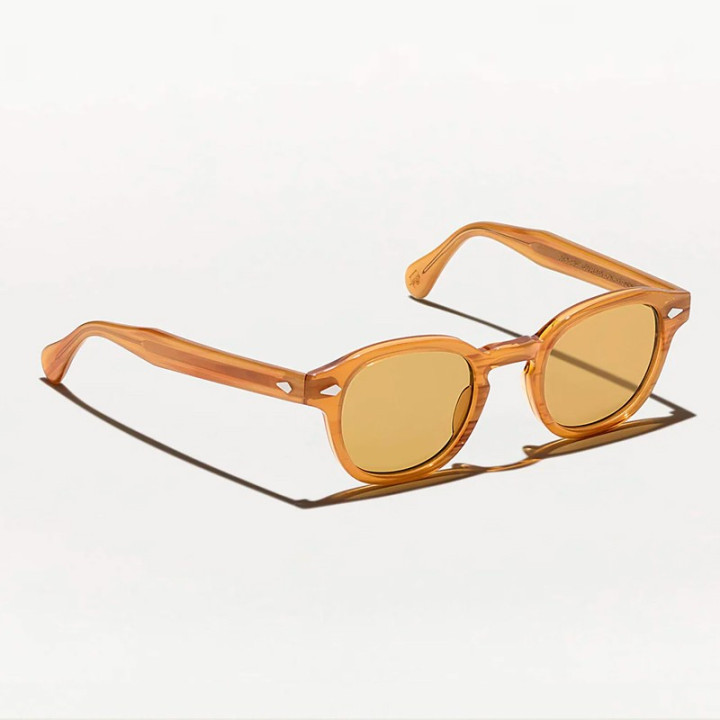 The Lemtosh Monochrome in Blonde with Amber tinted lense 3q view
