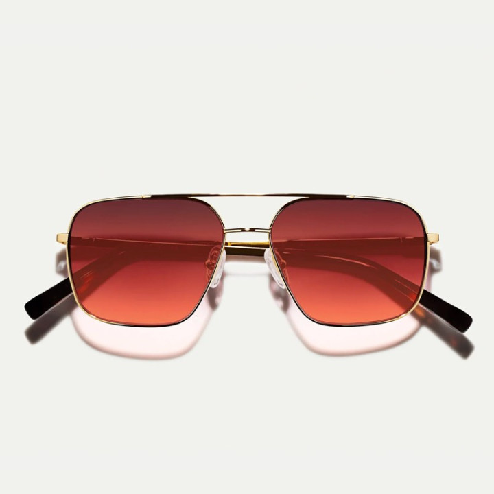 MOSCOT SHTARKER GOLD WITH CUSTOM MADE TINTS Cabernet