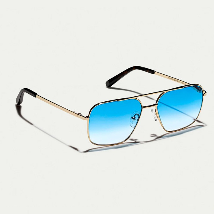 MOSCOT SHTARKER GOLD WITH CUSTOM MADE TINTS Broadway Blue Fade 3q
