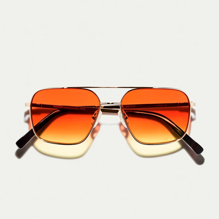 MOSCOT SHTARKER GOLD WITH CUSTOM MADE TINTS Candy Corn