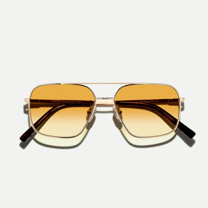 MOSCOT SHTARKER GOLD WITH CUSTOM MADE TINTS Chestnut Fade