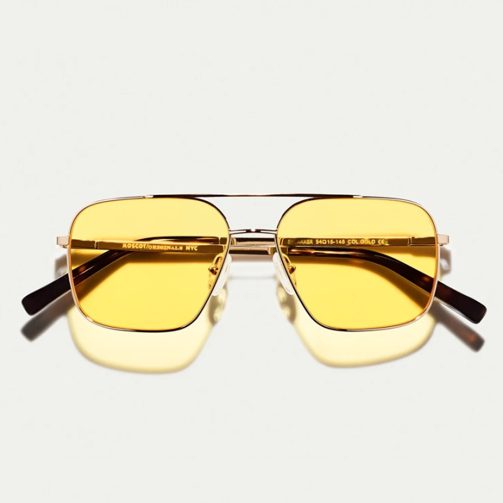 MOSCOT SHTARKER GOLD WITH CUSTOM MADE TINTS Mellow Yellow