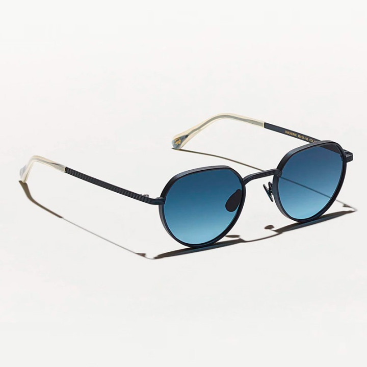 The Smendrik Sun in Navy with Denim Blue Custom made tint 3q view