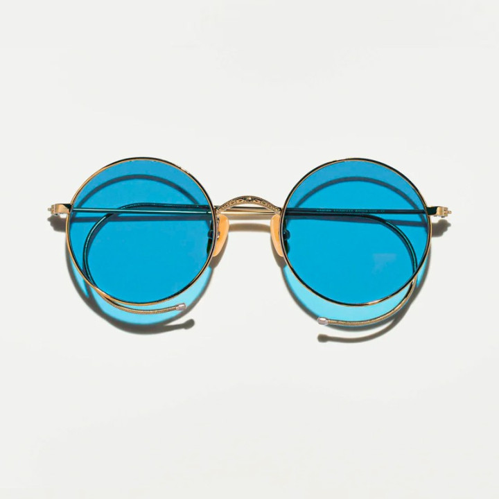 Las Hamish Sun en Gold Con Celebrity Blue Custom made tint