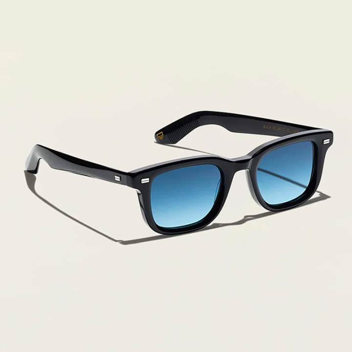 Las Klutz Sun en Black con Denim Blue Custom made tints vista 3q