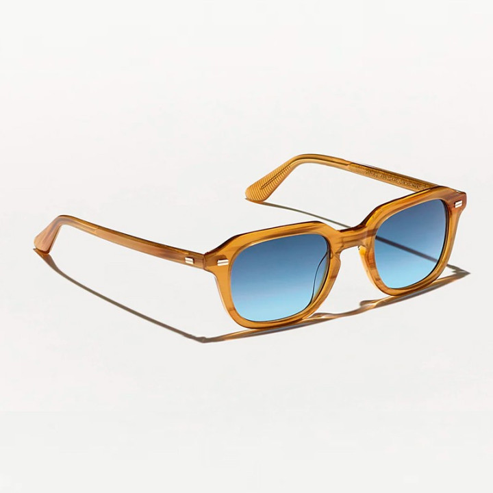 The Gatkes Sun in Blonde With Denim Blue lenses 3q view