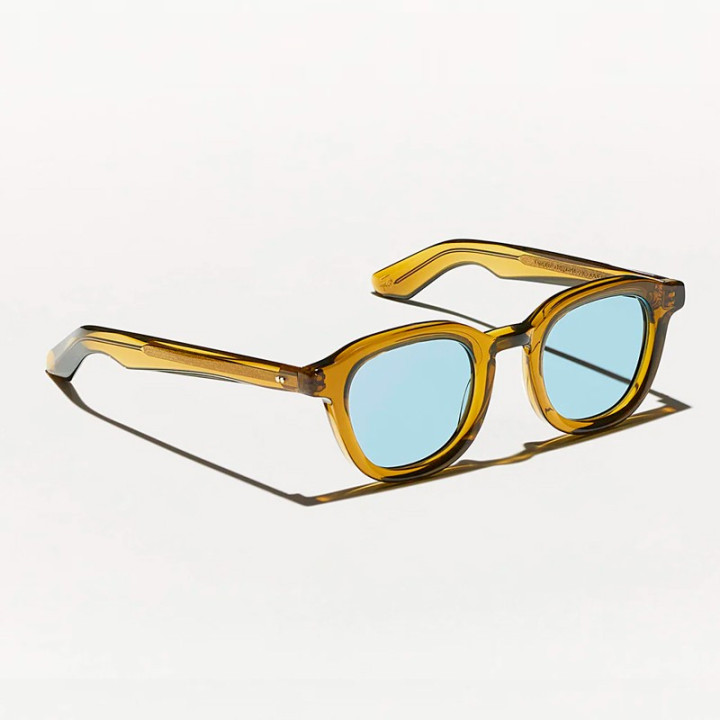 The Dahven Polychrome in Olive Brown with Bel Air Blue Custom made Tint 3q view