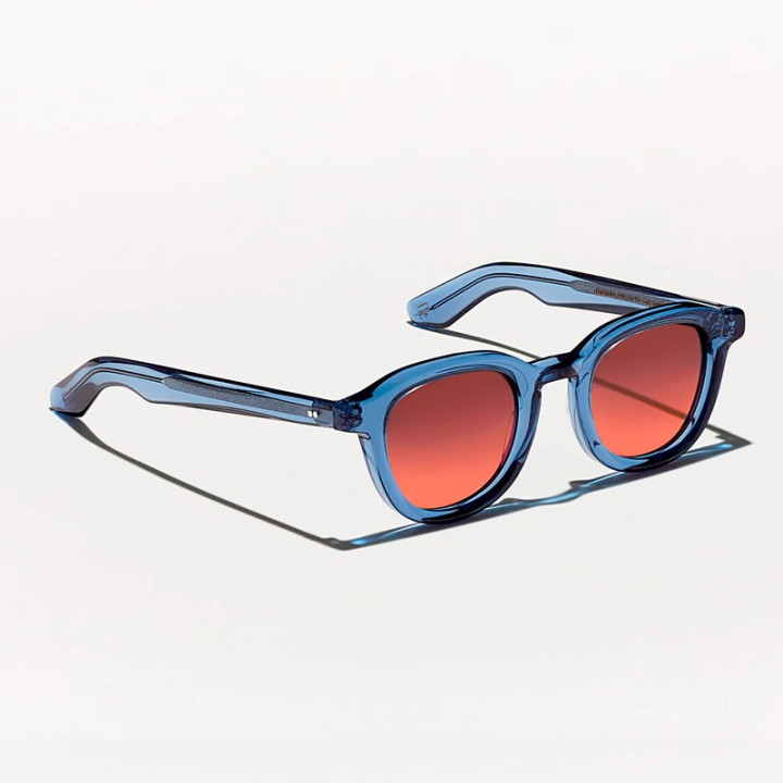 The Dahven Polychrome in Sapphire with Cabernet Custom made Tint 3q view