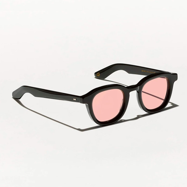 The Dahven Polychrome in Black with New York Rose Custom made tint 3q view