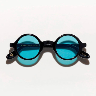 The Zolman Sun in black with blue glass lenses