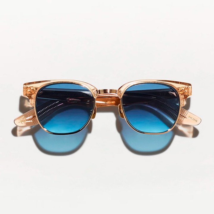 Las Tinif Sun en Cinnamon Gold con Denim Blue custom made tints