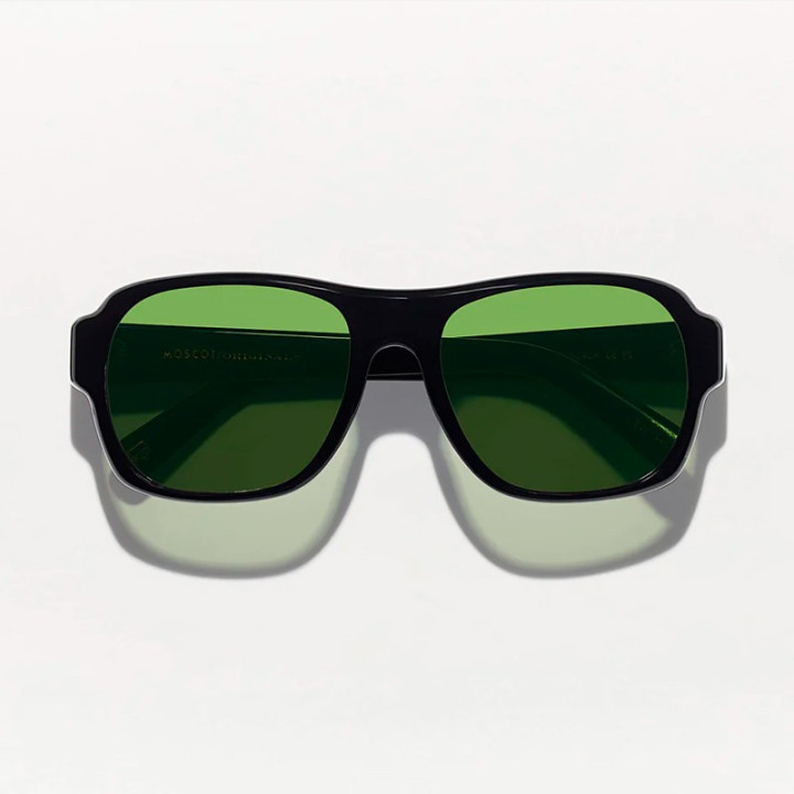 The Shvitz Sun in Black with CR-39 green lenses
