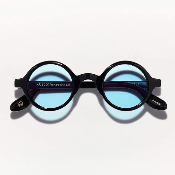 The Zolman Sun in Black with Bel Air blue custom made tints