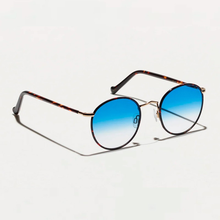 Las Zev Tortoise con lentes Custom Made Broadway Blue Fade vista 3q
