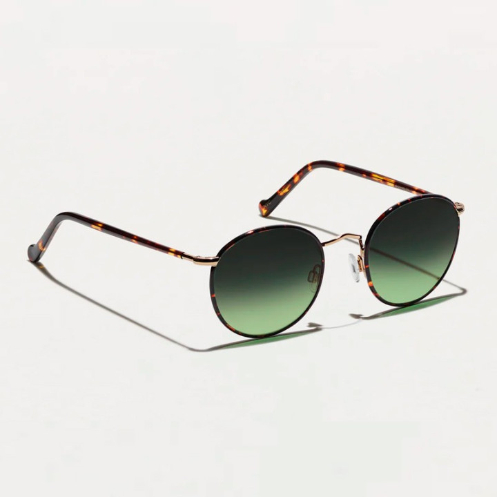 The Zev Tortoise with Forest wood Custom Made Tints lenses 3q view