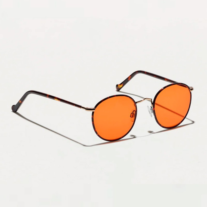 The Zev Tortoise with Woodstock Orange Custom Made Tints lenses 3q view