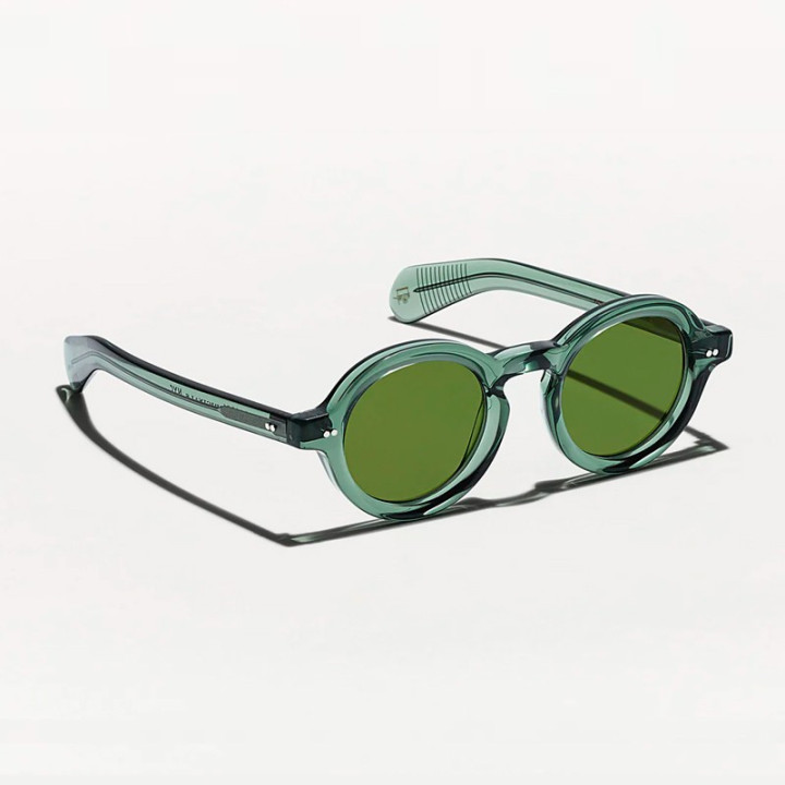 The Moygel Sun in Pine with Green Tinted Lenses 3q view