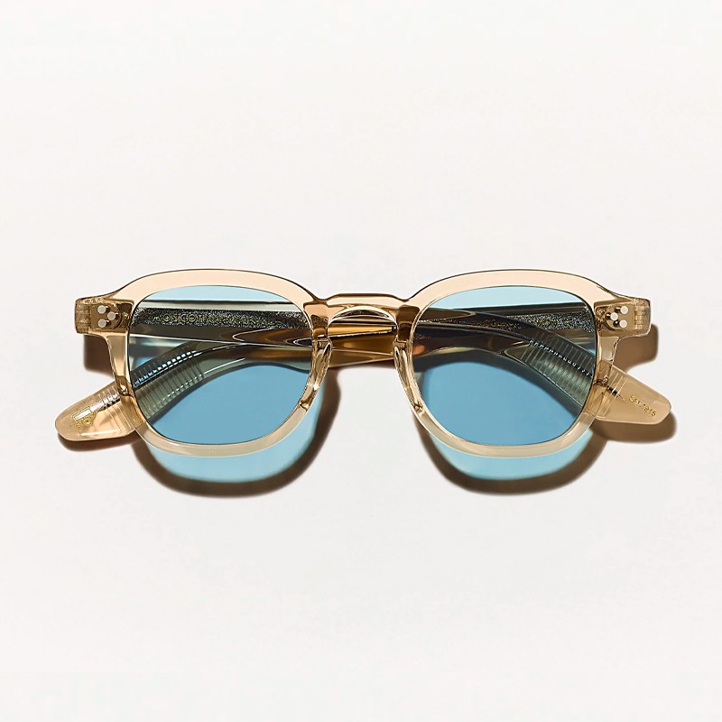 The Momza Sun in Cinnamon with Blue Glass lenses