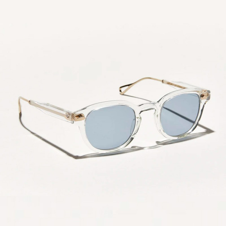 Las LEMTOSH-TT SE SUN en crystal gold con lentes minerales azules vista 3q