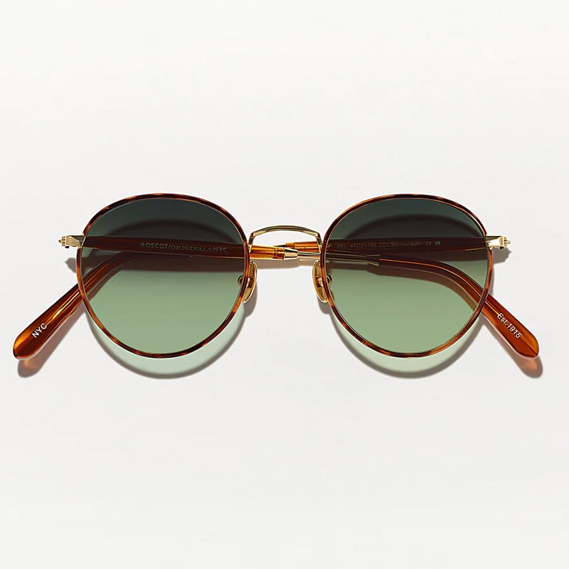 The Pitsel Sun in Blonde Gold with Forest Wood Custom made tints lenses
