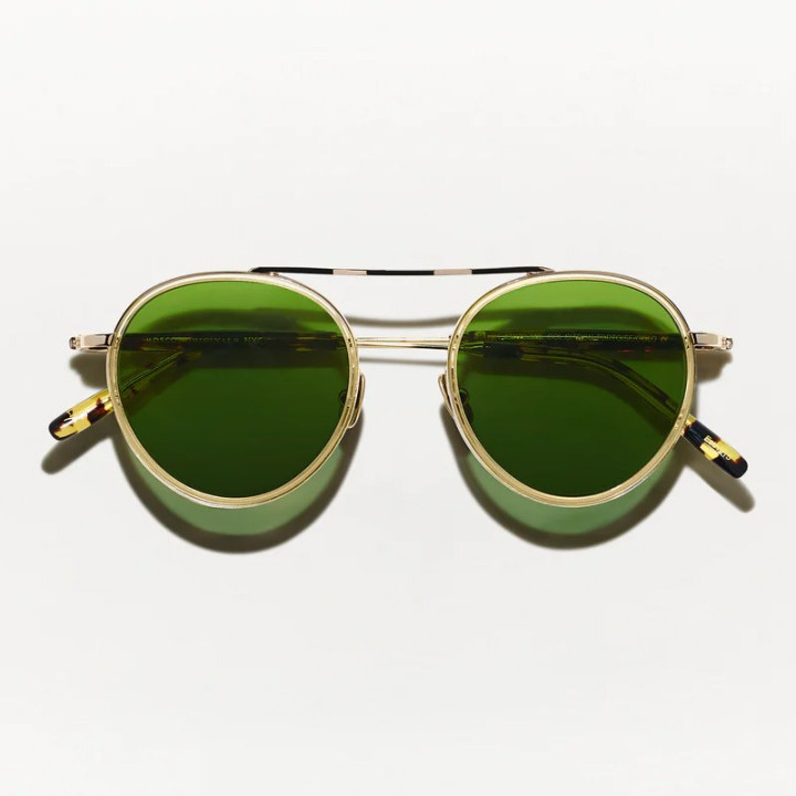 The Pupik sun in citron tortoise with green lenses