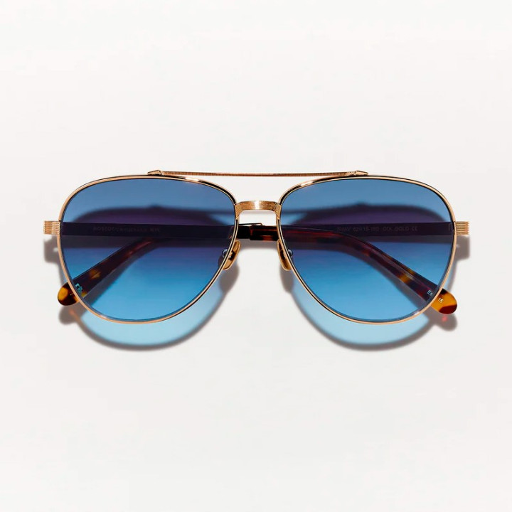 Las Shav Sun en Gold con Denim Blue custom made tints