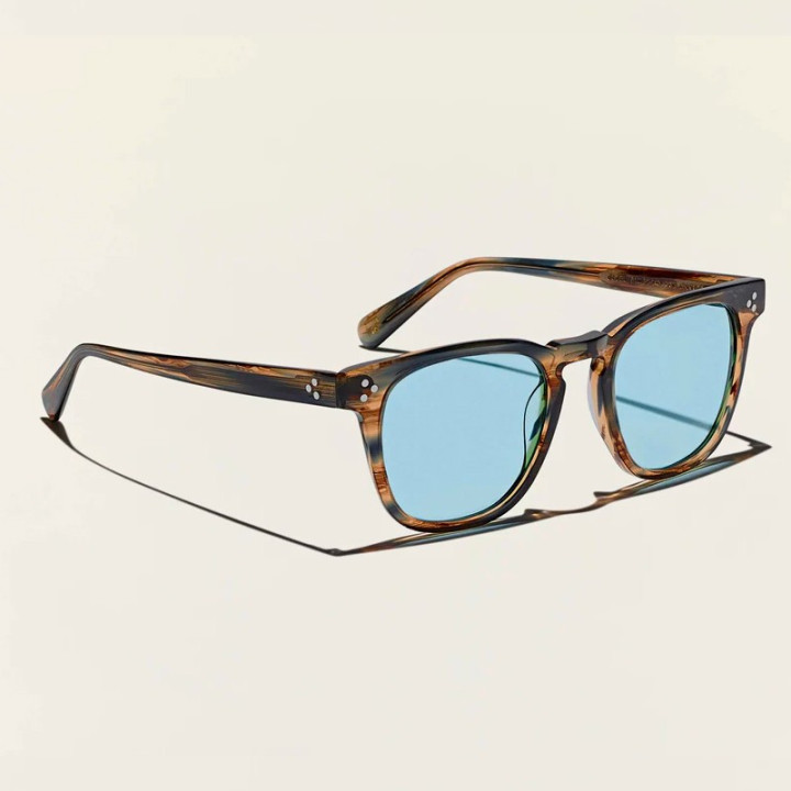 Las Dudel Sun Bark con lentes azules minerales vista 3q