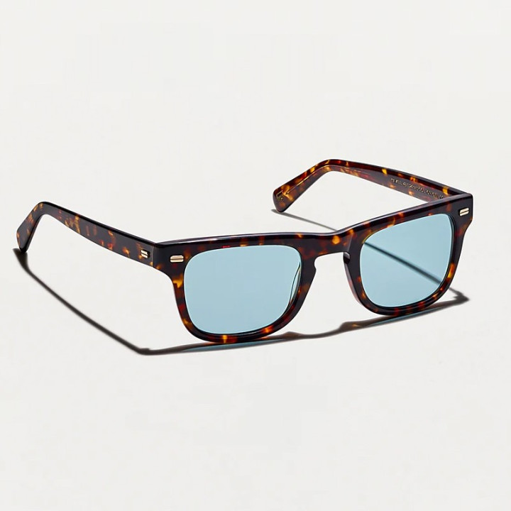 Las Kavell Sun tortoise con lentes minerales azules vista 3q