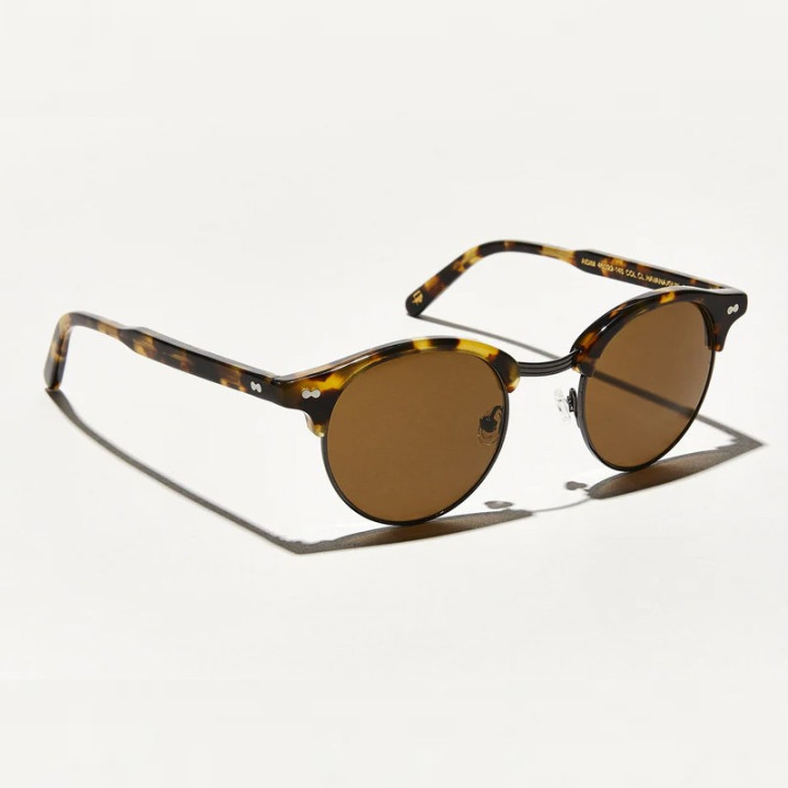The Aidim Sun in Classic Havana Gunmetal  with Cosmitan Brown glass lenses 3q view