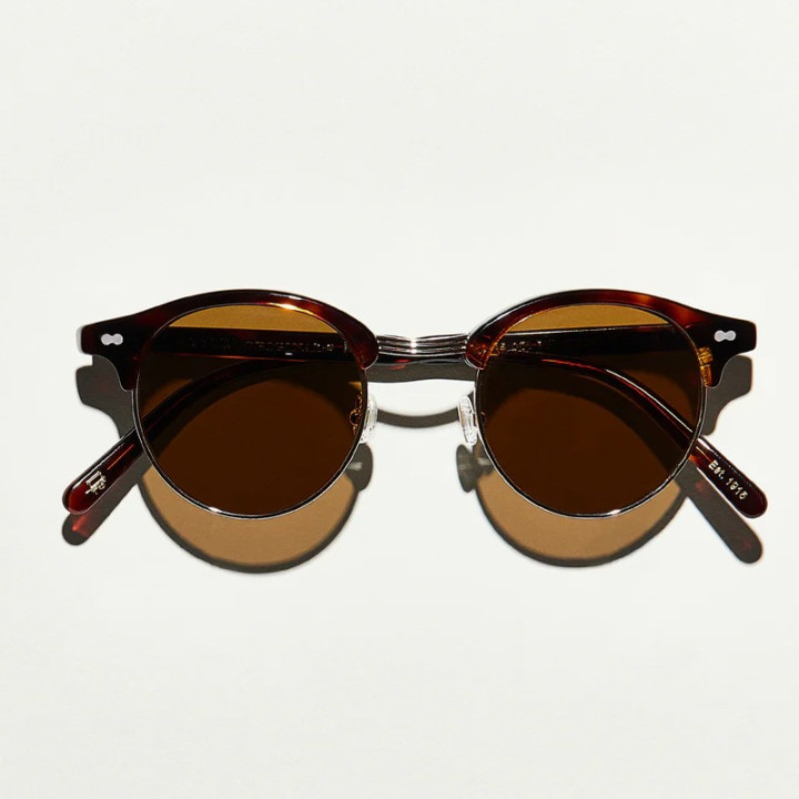 The Aidim Sun in Burnt Tortoise gold  with Cosmitan Brown glass lenses