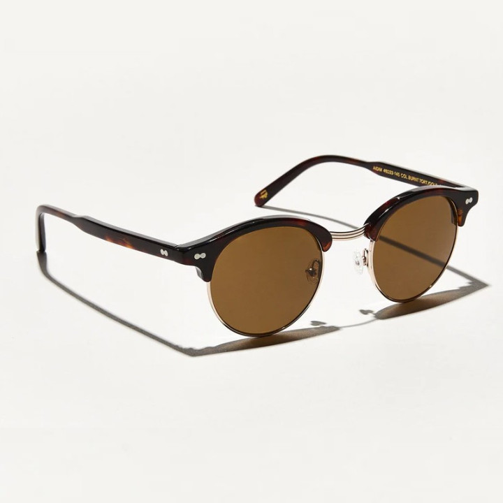 The  Aidim Sun in Burnt Tortoise gold  with Cosmitan Brown glass lenses 3q view