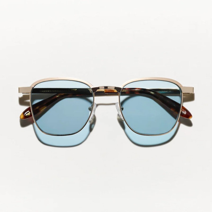 Las Mish Sun en Gold con lentes minerales azules DG-37