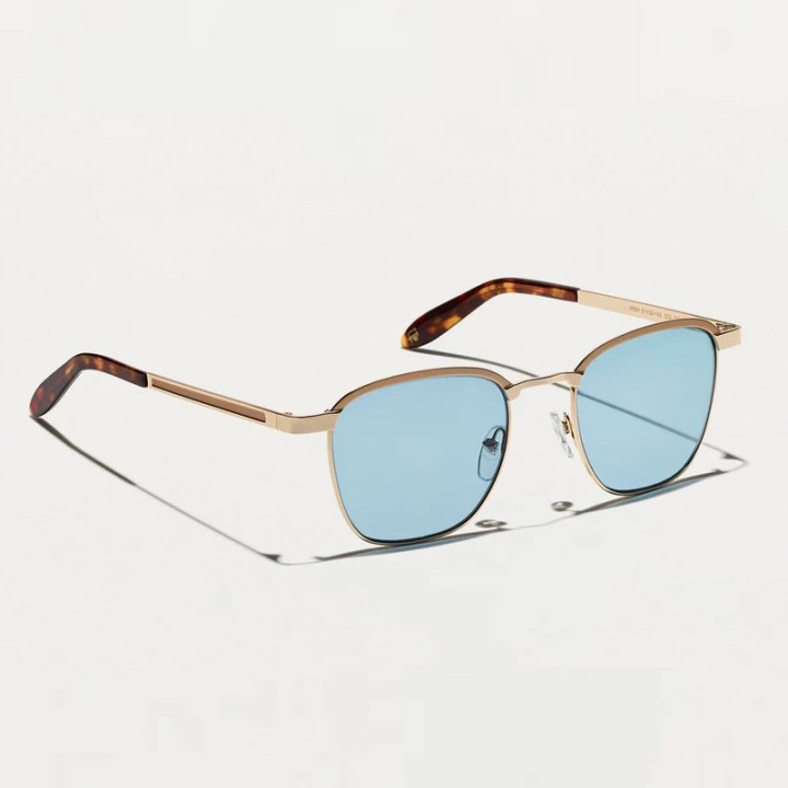 Las Mish Sun en Gold con lentes minerales azules DG-37 vista 3q