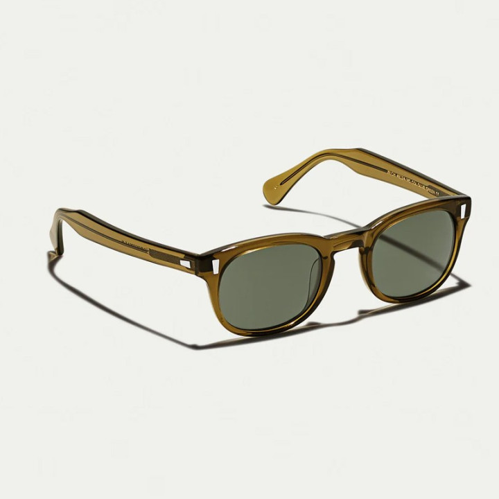 The Zilch Sun in olive green with g15 glass lenses (3q view)