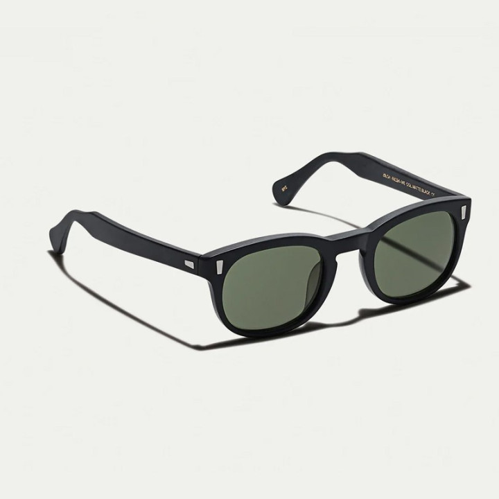 Las Zilch Sun en tobacco con lentes minerales verde calibar (vista 3q)