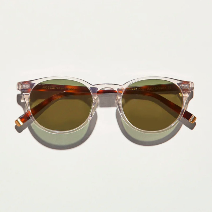 Las Frankie Sun Mist tortoise con green lenses