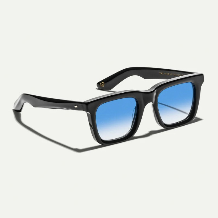 The Rizik Black with Broadway Blue Custom tinted lenses 3q view