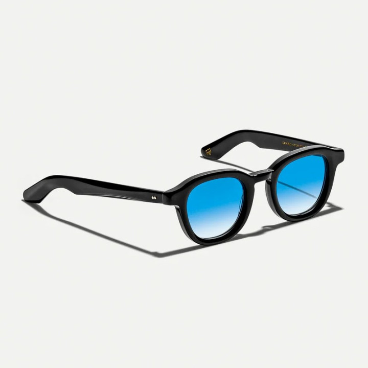 Las Dahven Black con lentes Broadway Blue Fade  custom made tints (vista 3q)