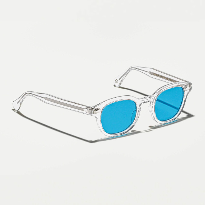 Las Lemtosh Crystal con celebrity blue tinted lenses (vista 3q)