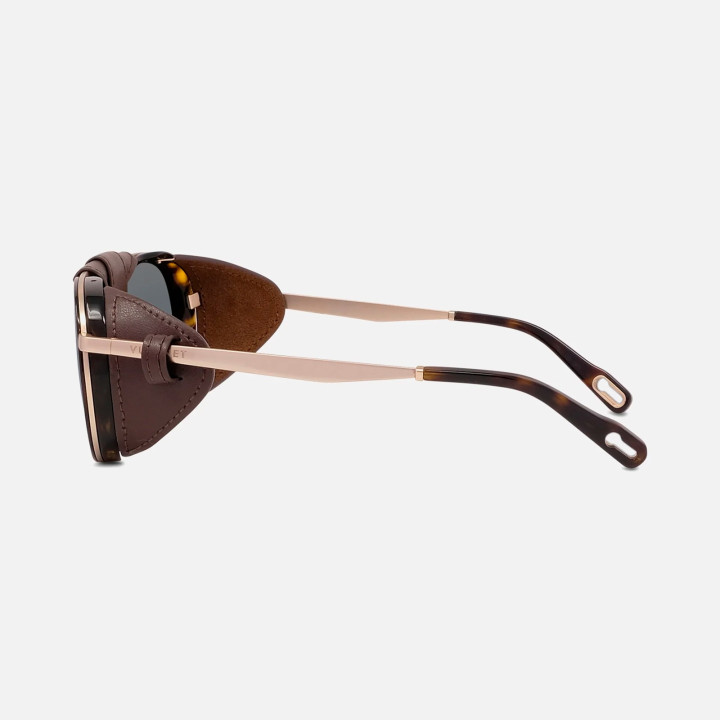Glacier 02 Gold - Tortoise / Brown / Grey Polarlynx (profile view)